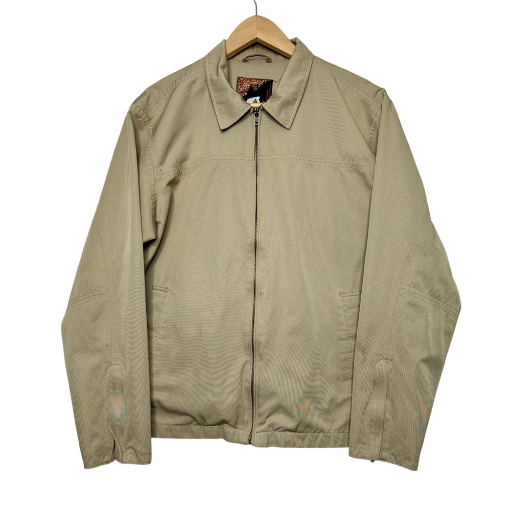 Volcom Stone Boardwear Jacket Zip Wrists Mens Medium Full Zip Lined‎ Coat Tan